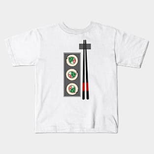 Sushi Plate with Chopsticks Kids T-Shirt